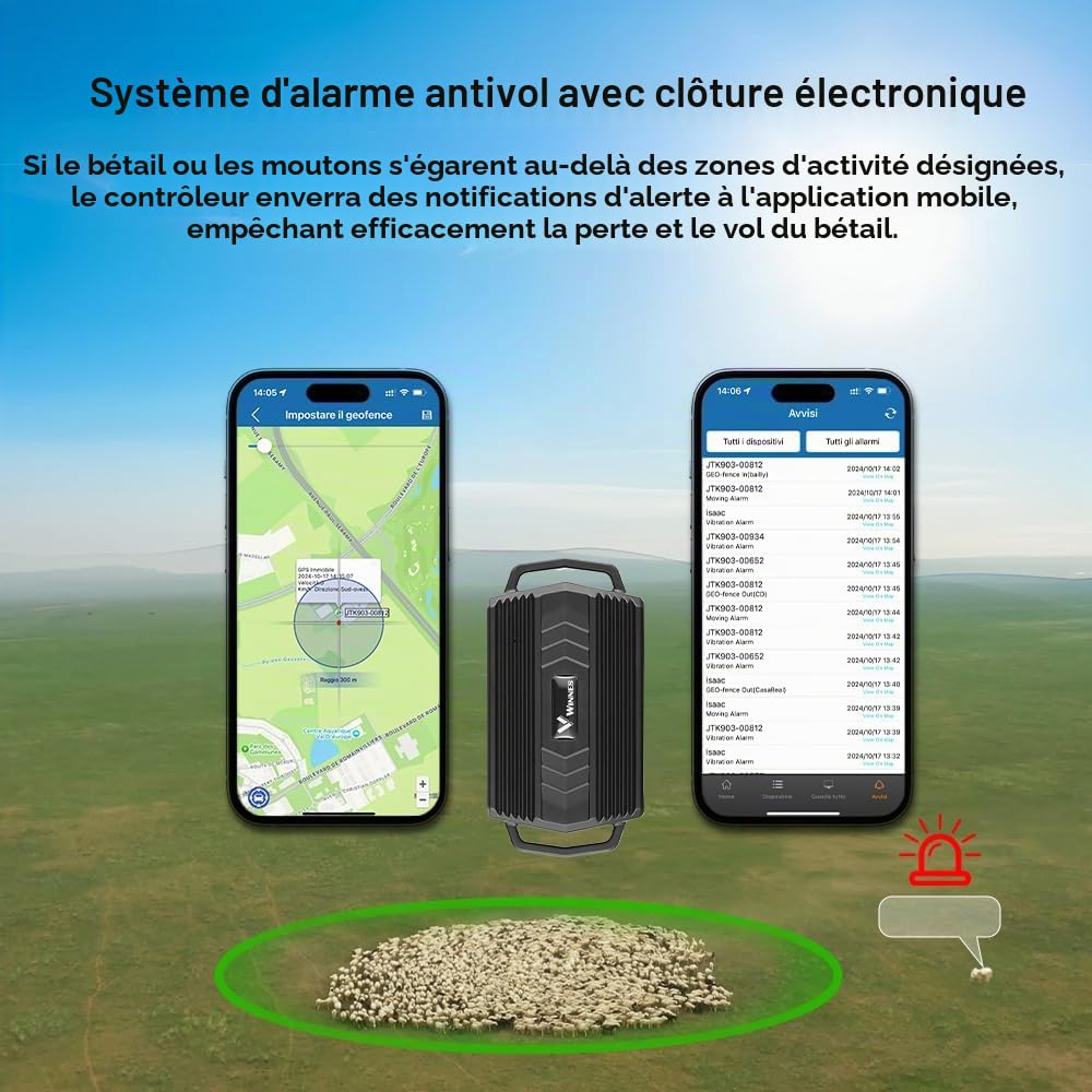 TKMARS Traceur GPS 4G pour Grands Animaux (Chiens de Chasse, Chevaux, Bétail) | Collier GPS Étanche IP66 | Suivi en Temps Réel et Historique | Autonomie 30 Jours | Alerte Geo-Clôture TK935