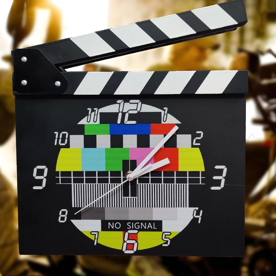 BonZeal Retro Cinema Movie Slate Analog Wall Clock Black Clapper Film Home Theatre Clock Home Decor Art Unique Gifts for Birthday Anniversary Christmas