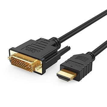 CableCreation HDMI to DVI Cable, 6.6 Feet HDMI Male to DVI 24+1 Male Cable, Gold Plated HDTV to DVI Cable, Support 1080P, 3D for Raspberry Pi, Roku, Xbox One, Graphics Card, Blue-ray, Nintendo Switch