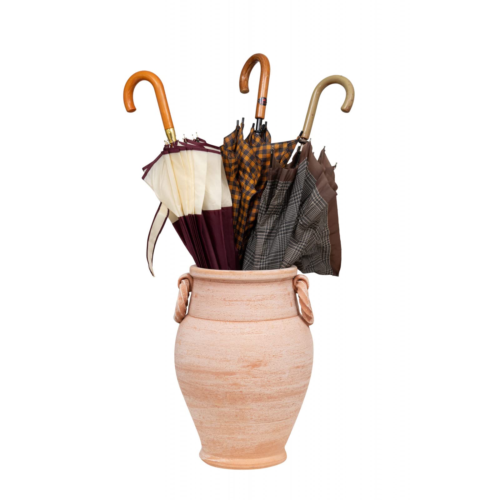 Biscottini Porta ombrelli per esterno e interno 34x48 cm | Vasi terracotta portaombrello Made in Italy | Portaombrelli da esterno lavorati a mano