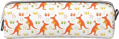 Miniatura 2 de Canguro Animal Patrón Estuche Con Cremallera Cuero Lápiz Bolsas Caja Organizador Cosmético Maquillaje Bolsa Bolsa de Almacenamiento