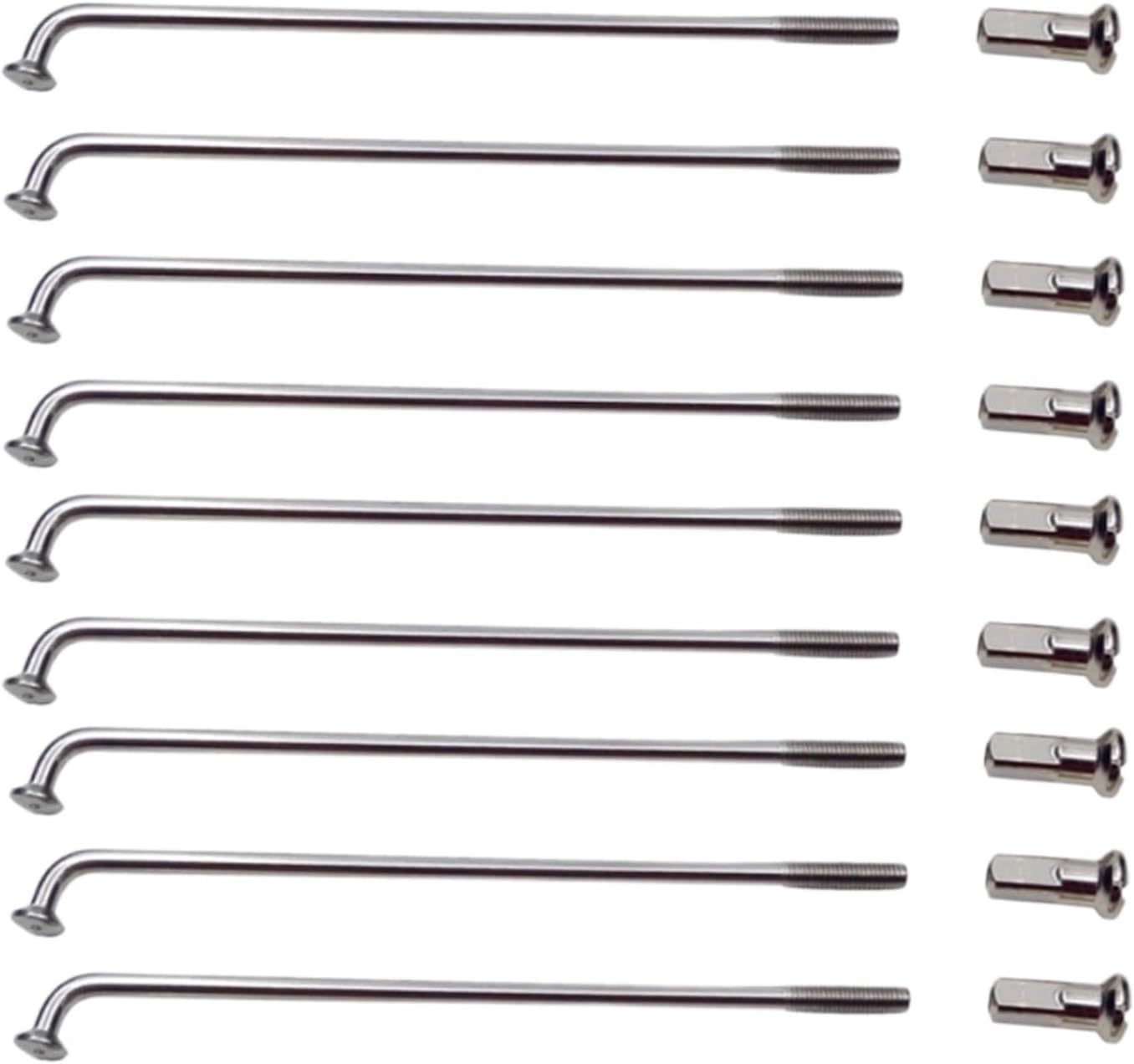 36Pcs 60-305mm 12G Electric Bicycle Bike Spokes Steel Spokes for E-Bike Mountain Road Bike Wheel Spokes Bike Parts (Color : Silver, Size : 110mm)