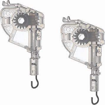2pcs Low Profile Wand Tilter Mechanism with 7/32" Hexagon Shaped Gear Hook Connection for Low Rail Horizontal Wood and Faux Wood Blinds headrail