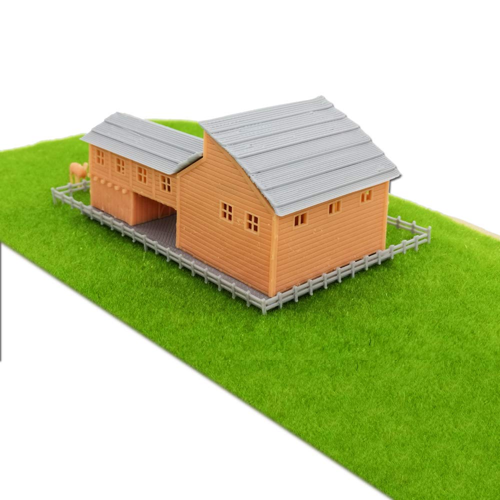 Outland Models Railroad Scenery Country L-Shape Barn House w Accessories Z Scale