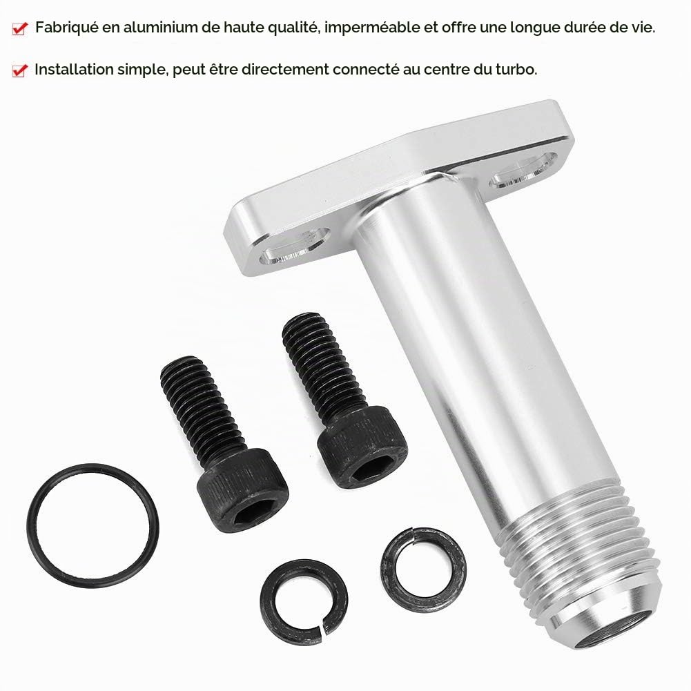 de Vidange de Retour D'huile Turbo, de Retour de Vidange D'huile Turbo en Aluminium 10AN Remplacement Ajustement pour Garrett/HKS GT2560 GT2530 GT2860
