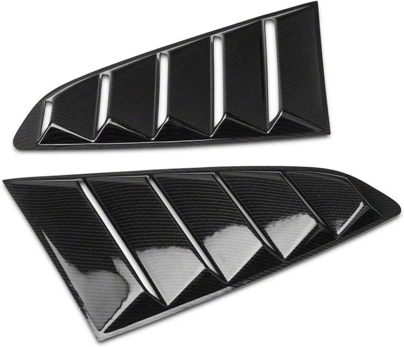 Cover Wind Vent Air Deflector Compatible with Ford Mustang 2015 2016 2017 2018 2019-2023+ Rear Quarter Side Window Scoop Louvers Sun Shade (Carbon Fibre Look)