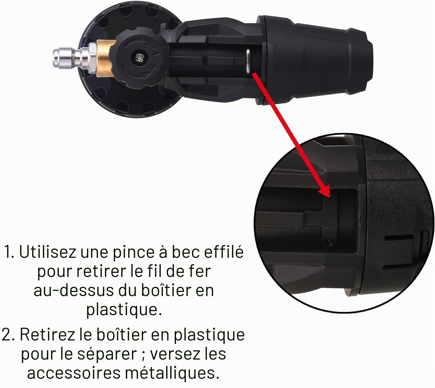Tool Daily Canon à Mousse, Raccord Rapide 1/4" (6.35 mm), Lance à Mousse pour Nettoyeur Haute Pression avec 5 Buses, Capacité 1 Litre