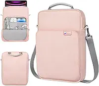 Capa Case Bolsa para tablet de 13,3 a 14 polegadas para iPad Pro M4 e Air M2 2024 de 13 polegadas, iPad Pro 12,9, MacBook Pro M3 M2 M1 Pro Max com alça (ROSA)