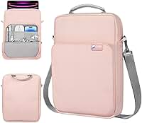 Capa Case Bolsa para tablet de 13,3 a 14 polegadas para iPad Pro M4 e Air M2 2024 de 13 polegadas, iPad Pro 12,9, MacBook Pro M3 M2 M1 Pro Max com alça (ROSA)