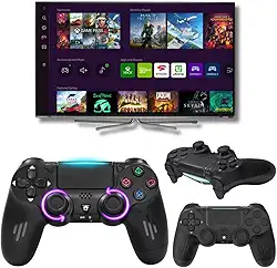 Controle Sem Fio Bluetooth Genérico Compatível com PS4 / PS4 Slim / PS4 Pro/PC/Smart TV – Funciona com Samsung, LG, Gaming Hub, Game Pass e Geforce Now