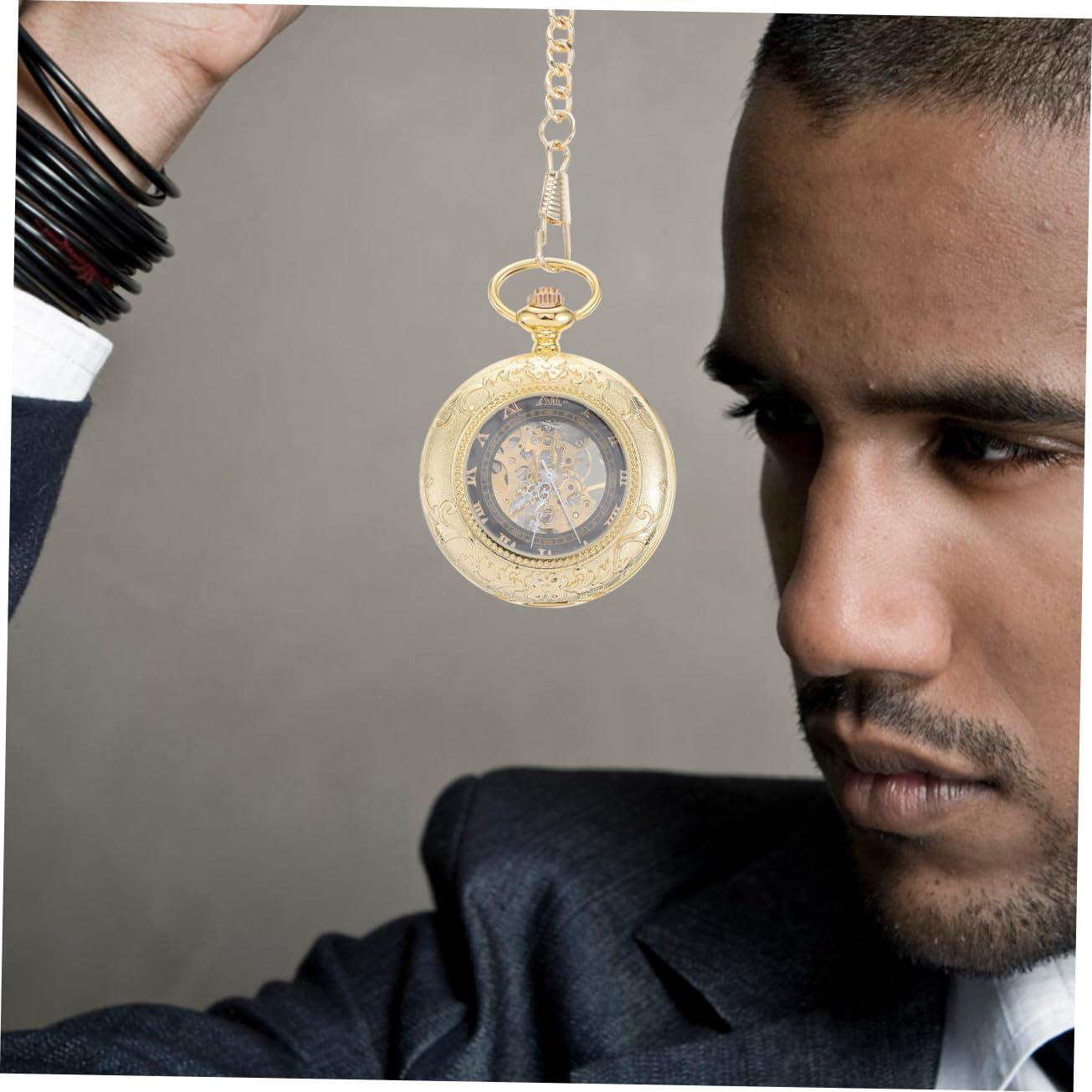 Homoyoyo Reloj de Bolsillo Vintage Dorado de Aleación de Zinc, Movimiento Preciso y Ligero, Obsequio Día del Padre y Cumpleaños