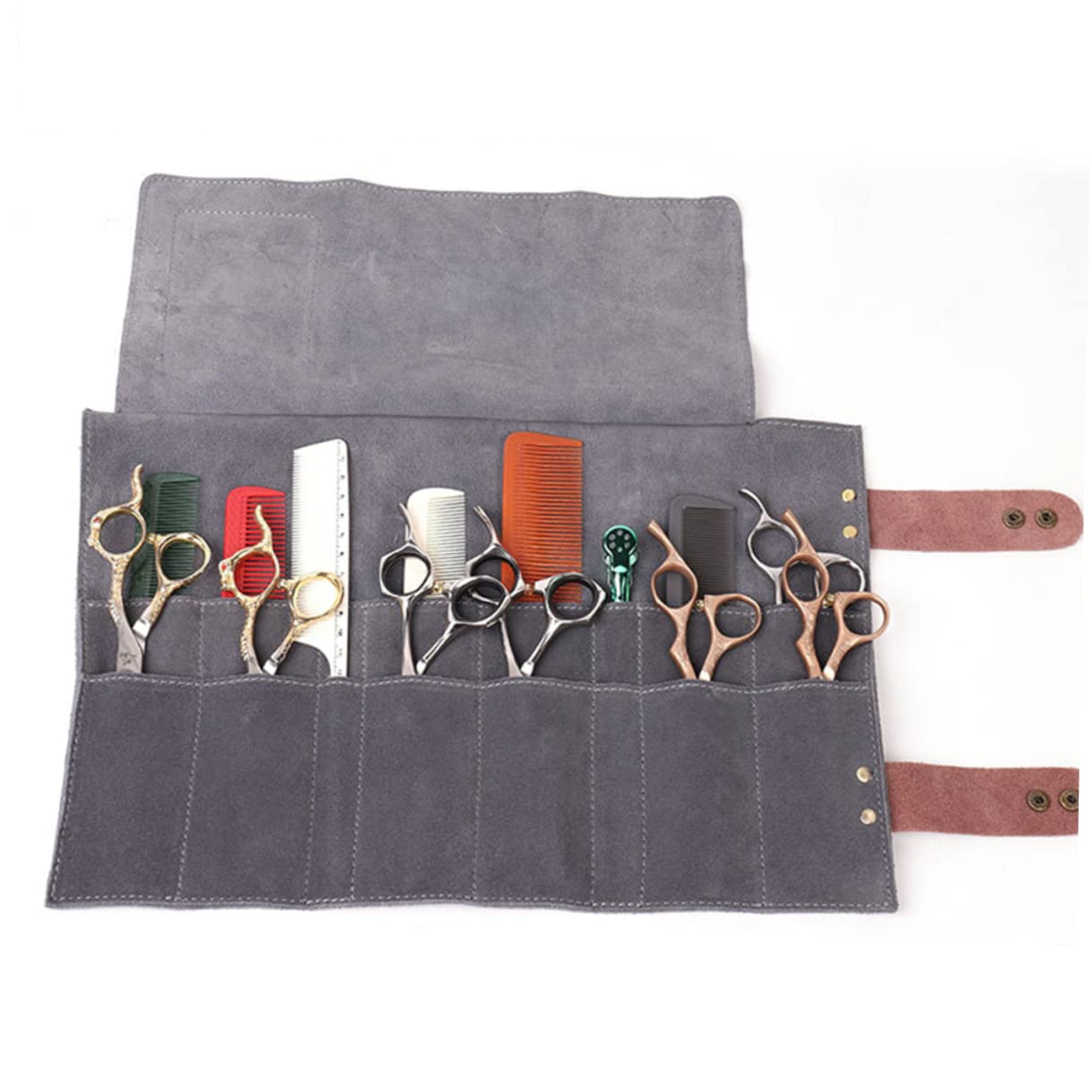 Healvian À Ciseaux De Coiffeur En Cuir Organisateur D'outils De Coiffure 12 Compartiments
