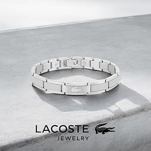 Amazon.com: Lacoste Jewelry Stencil Men's Stainless Steel Link