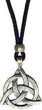 ASTER ALHELÍ - Men's and Women's Trinquette Knot Celtic Trinity Triangle Necklace in Old Silver or Bronze - Men's Pendant with Celtic Knots in Anteline and Zamak - Protective Amulet (Bronze)