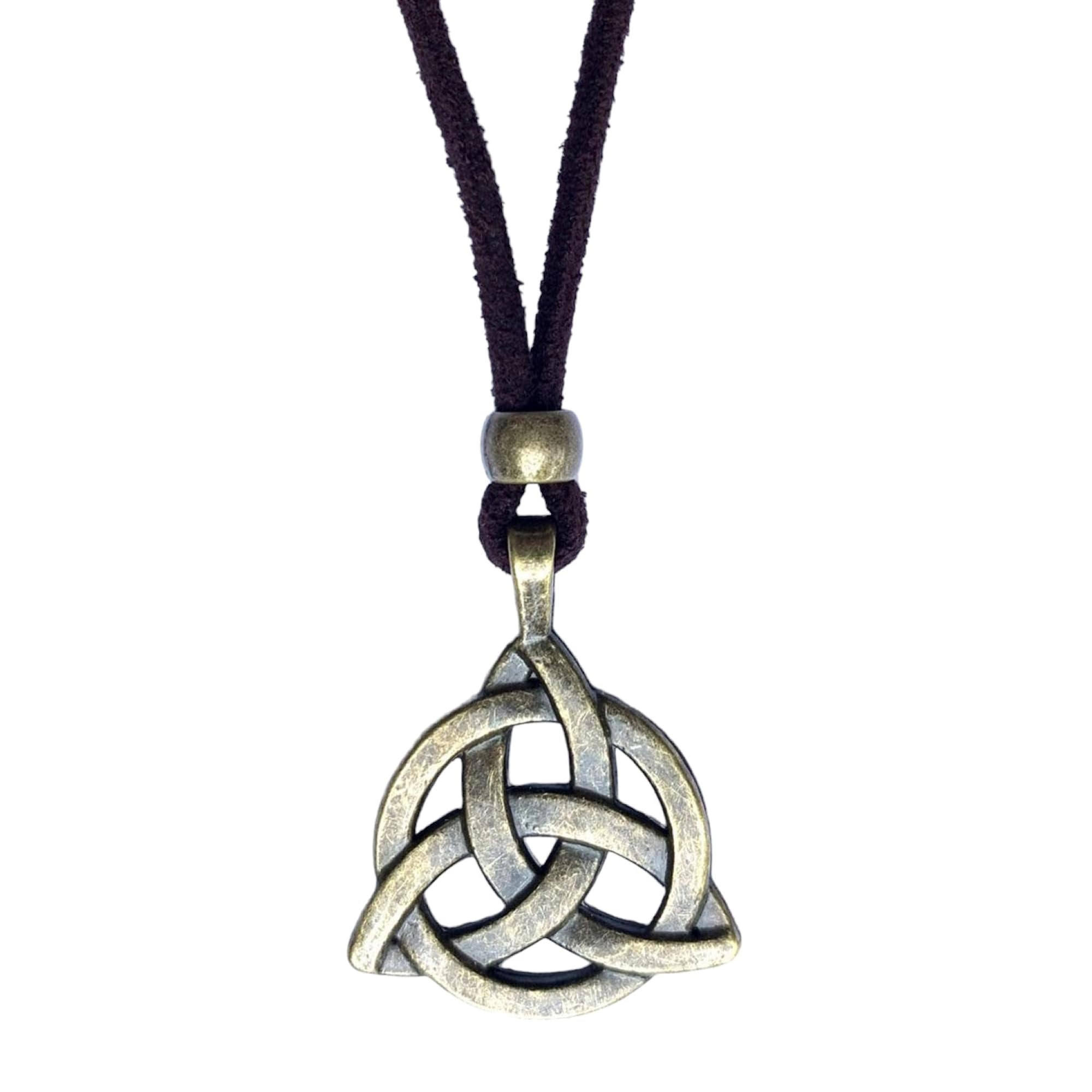 ASTER ALHELÍ - Halskette Damen oder Herren Trinquette Knoten der keltischen Trinität Triangle Anhänger Altsilber oder Bronze - Antelina und Zamak Knoten Halskette - Schutz Amulet