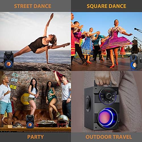 TAMPROAD Portable Bluetooth Speakers with Subwoofer Rich Bass Wireless Outdoor/Indoor Party Speakers Powerful Speaker Support Remote Control FM Radio for Phone Computer PC Home TV
