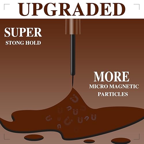 Miniatura 2 de 7C SEVENCROWN Delineador de ojos magnético marrón para pestañas magnéticas, sujeción mejorada durante todo el día, aspecto más natural, impermeable,
