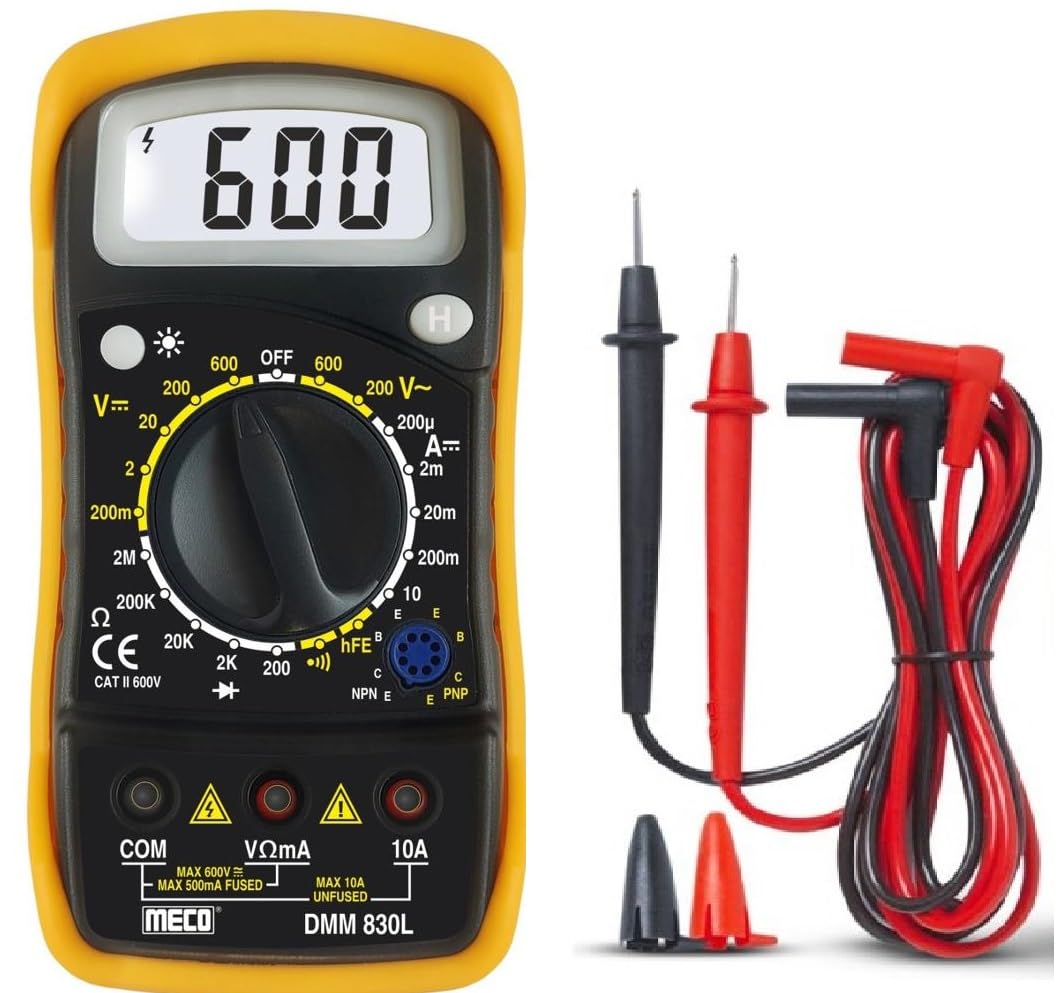 MECO-DMM-830L 3½ Digits 2000 Counts AC Voltage,DC Voltage,DC Current (1 Year Warranty) Digital Multimeter (Yellow, Black 2000 Counts) (B0CRR1RH96) Amazon Price History, Amazon Price Tracker