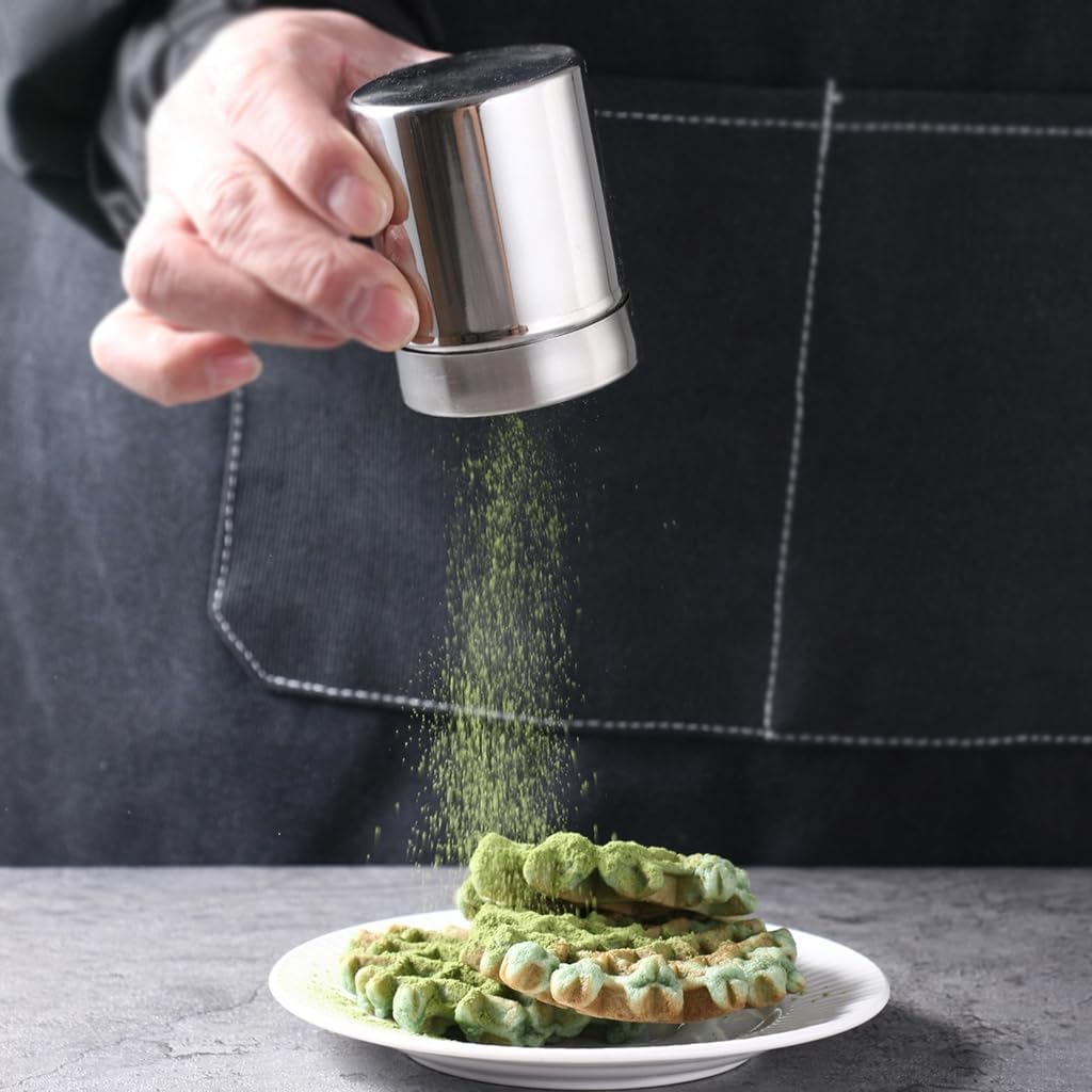 Stainless Steels Powdered Sugar Shaker with Lid For Professional Dusting Control