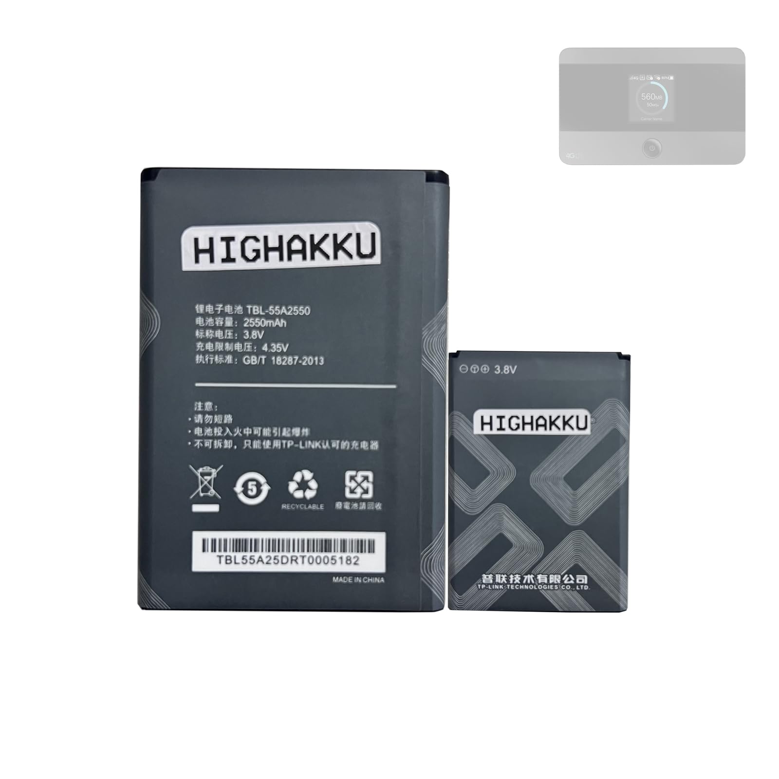 CELLONIC, Batteria per Router e hotspot mobili compatibile con TP-Link M7350, TBL-55A2550, TL-TR961 (3.8V, 1900mAh