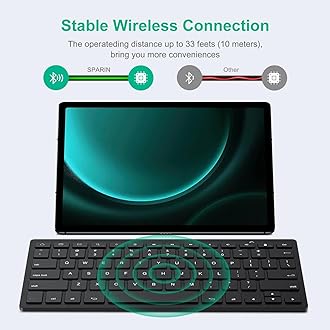 SPARIN Bluetooth Keyboard for Samsung Galaxy Tab A11+/A9 Plus/S11/S10 FE/S10+/S6 Lite and Other Android Tablet, Wireless Keyboard for Samsung Models/Windows/PC/Phone, Lightweight, Ultra-Slim