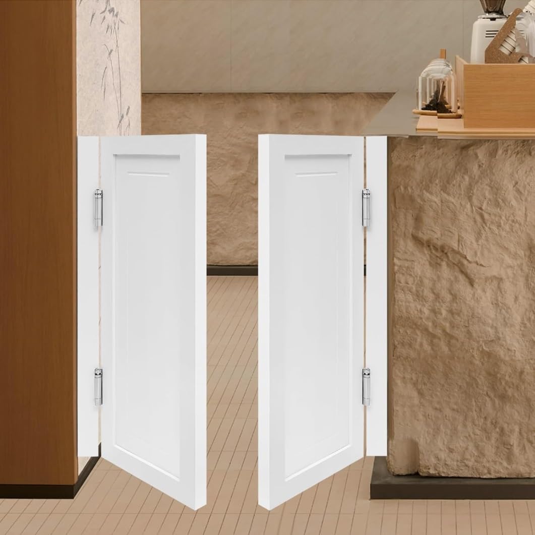 YVYKFZD Swinging Doors Cafe Doors, Solid Wood Saloon Doors, Interior Double Swing Door, Half Waist Door with Metal Hinges, for Kitchen, Stairs, Entrance Partition(Coffee,W70xH70cm(28"x28"))