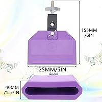 Vista 3 de Cashbeat Bloque de mermelada de 5 pulgadas, bloques de percusión musical de plástico morado, soporte de montaje ajustable, instrumento de tambor