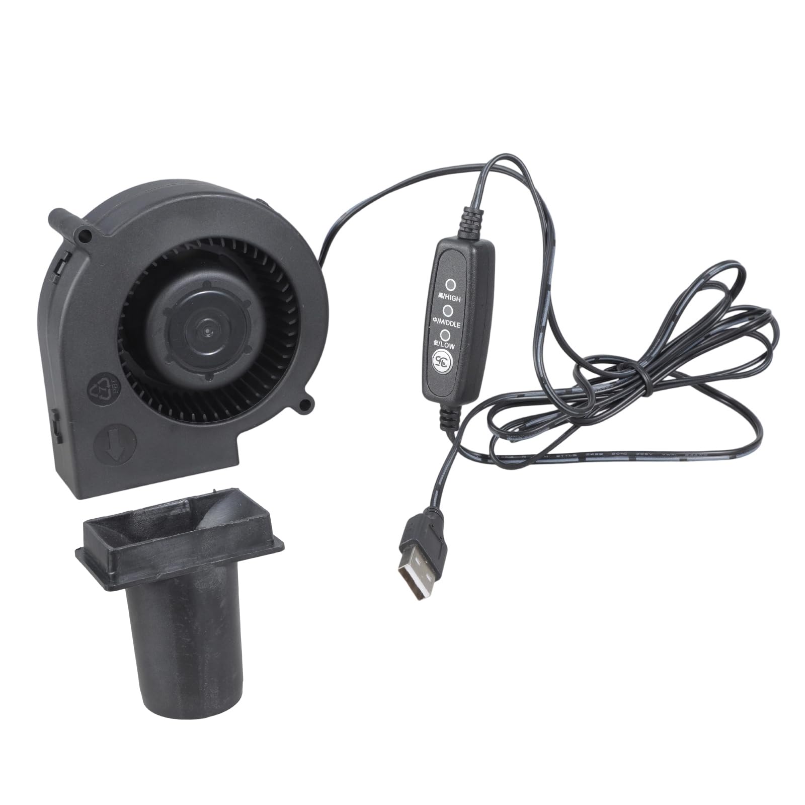 High-Torque Centrifugal USB Blower Adjustable for BBQ Management, Camping Gear & Stove Ventilation High Efficiency Combustion Fan for Camping