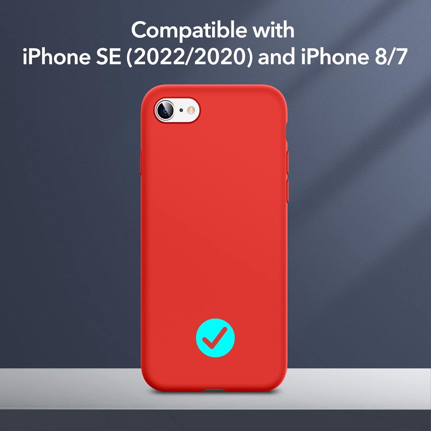 ESR Cloud Soft Case Compatible with iPhone SE (2022), iPhone SE (2020), iPhone 8, iPhone 7, Liquid Silicone Case, Hybrid Drop Protection, Shock Absorbing Cover with Microfiber Lining, Red