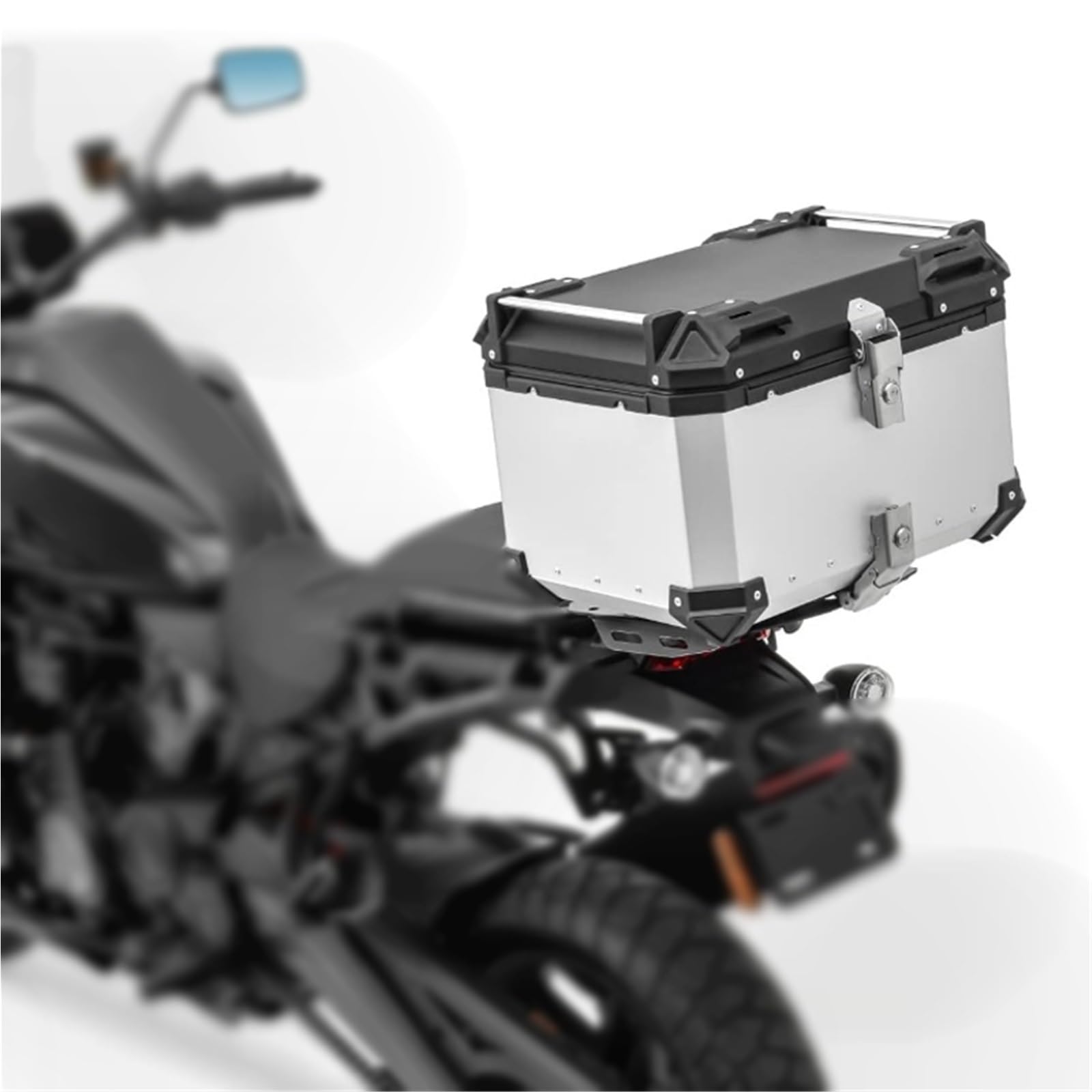 Caja de Equipaje para VOGE 525DSX 650DS 650DSX para Honda CRF1000L CRF1100L Adventure Alforjas Traseras para Maletero Motocicleta, Caja De Herramientas Aluminio, Accesorios(Silver 55LX)