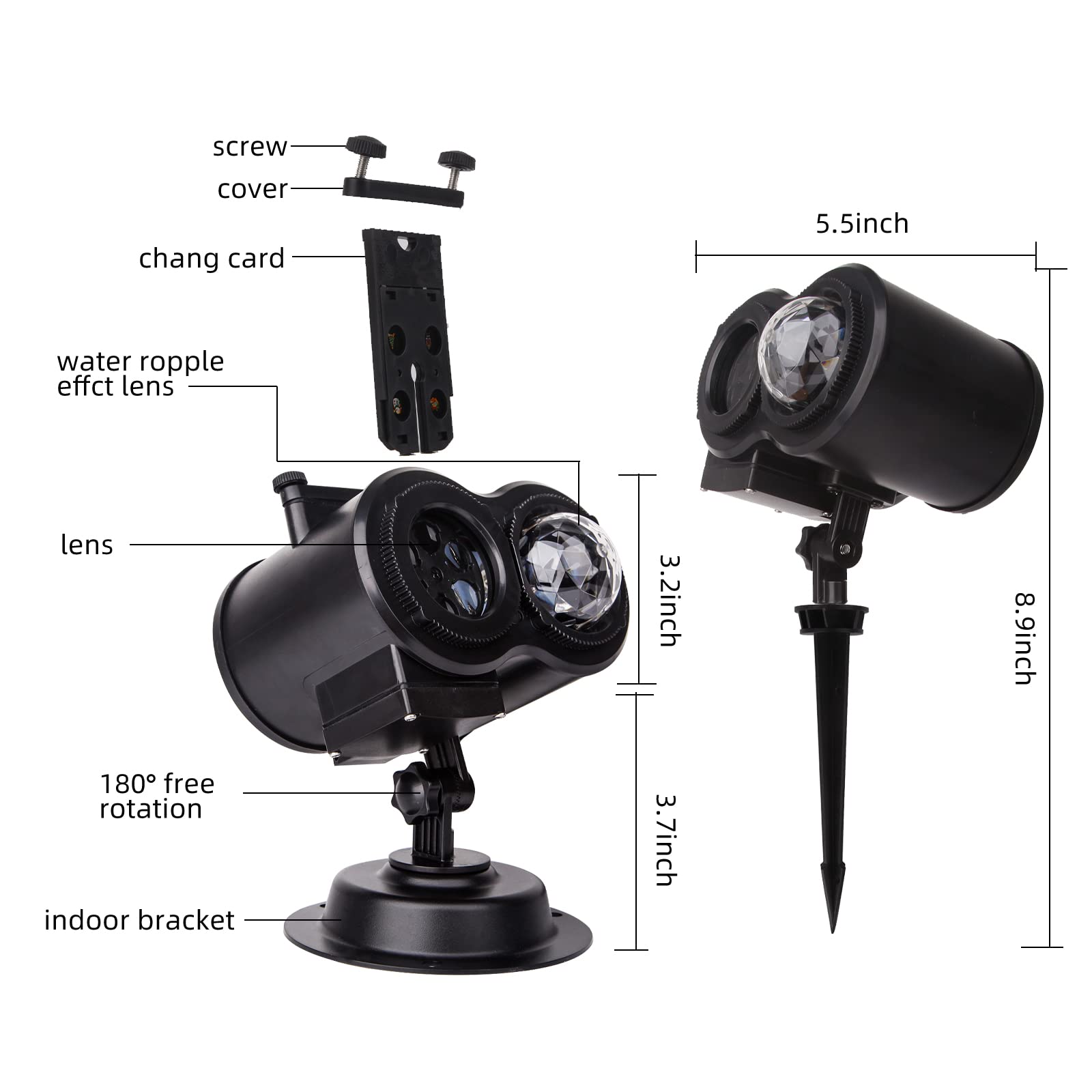 KNHUOS Halloween Christmas Projector Lights, Remote Control 2-in-1 HD LED, 16 Slides 10 Colors (Ocean Wave & Patterns) Waterproof Indoor Outdoor Lights for Holiday Party Garden Landscape Decorations