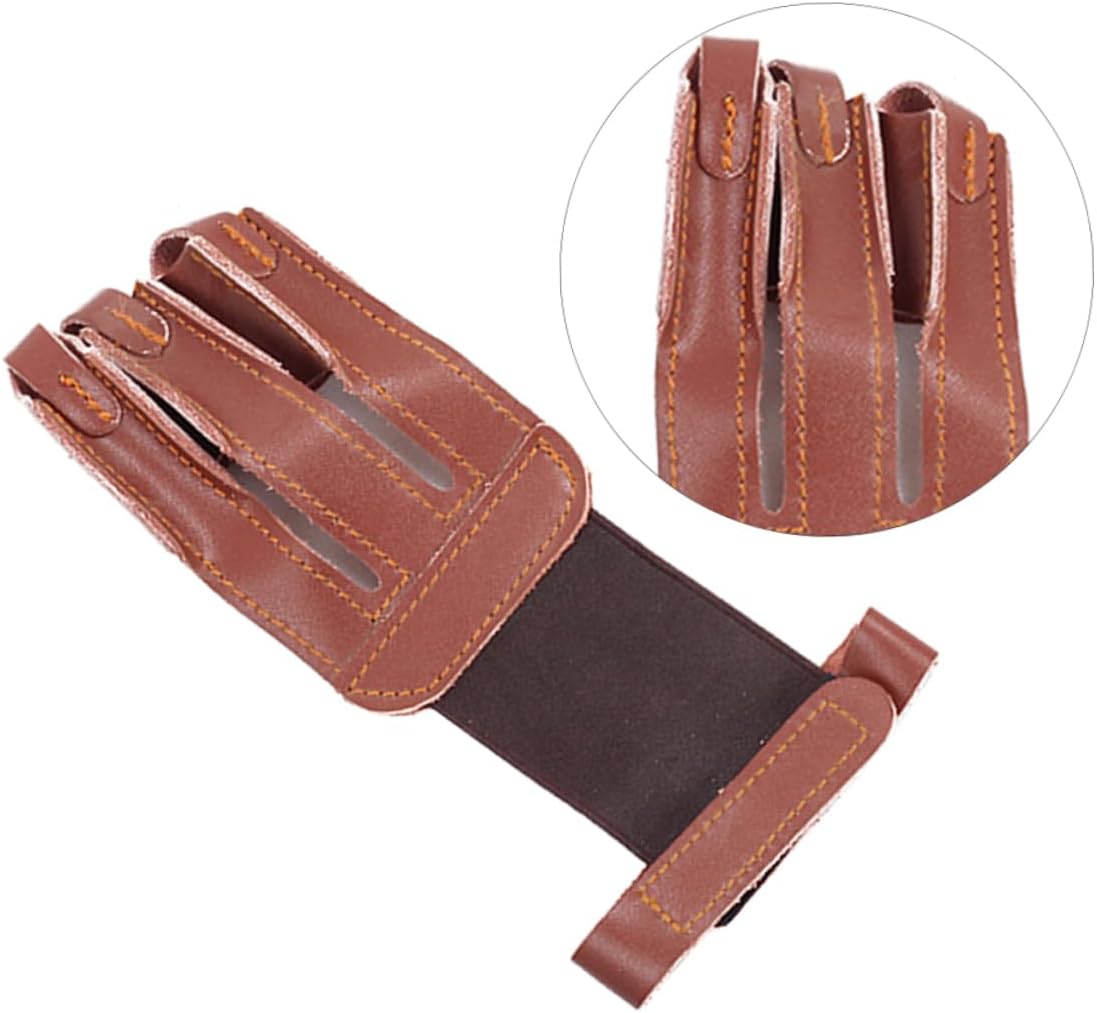 VANZACK 2pcs Arrow Hunting Glove Finger Archery Protective Glove Soft and Finger for Comfortable Use Random