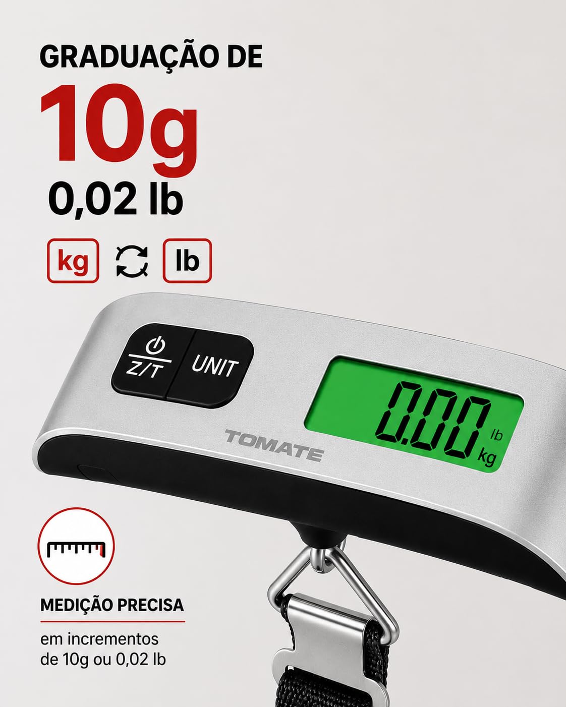 Balança Digital para Bagagem Portátil até mala 50 kg.