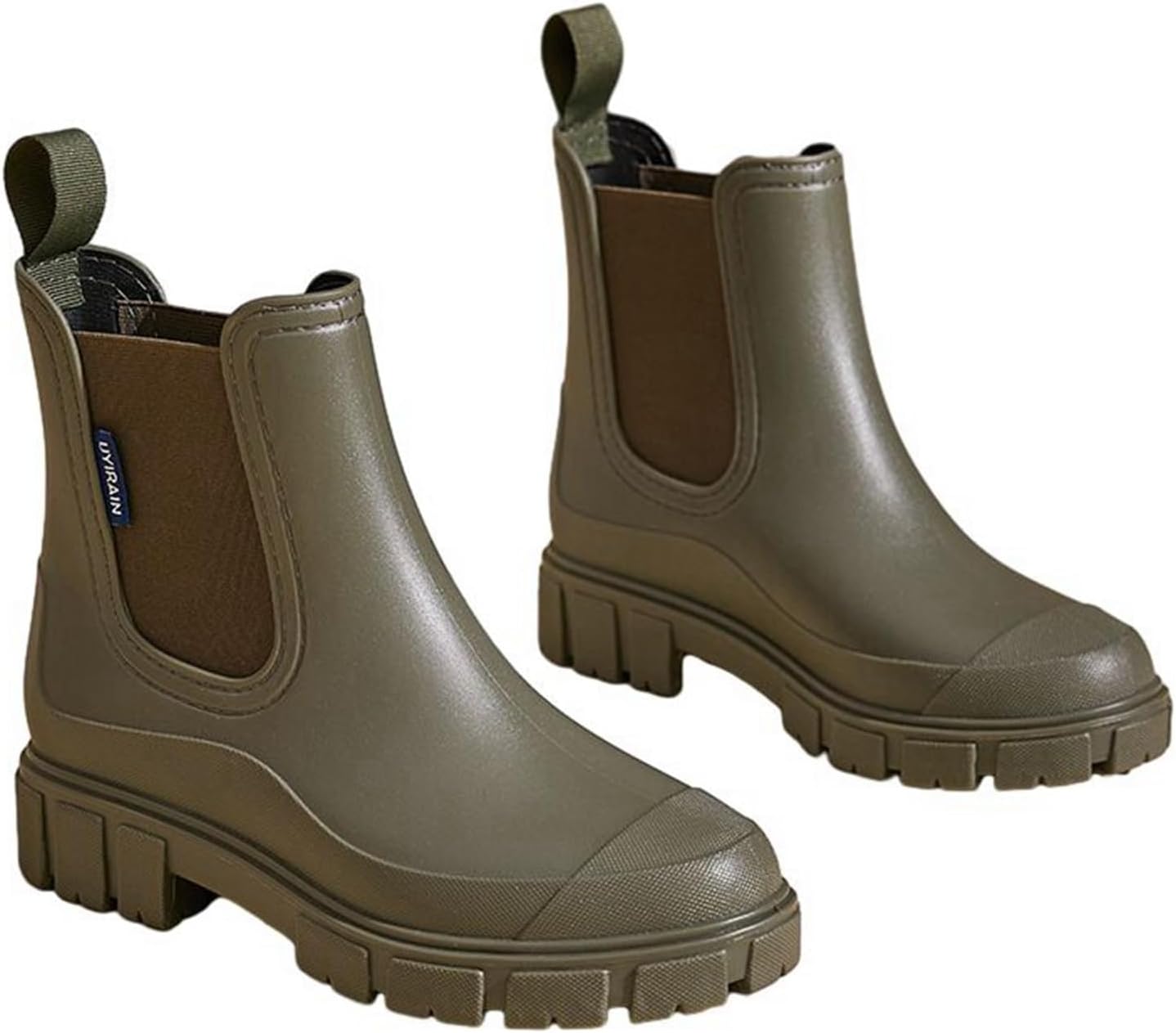 [Taopagii] レインブーツ チェルシーブーツ 防水靴 短靴 ブーツ レディース サイドゴア 歩きやすい スリップオン 防滑