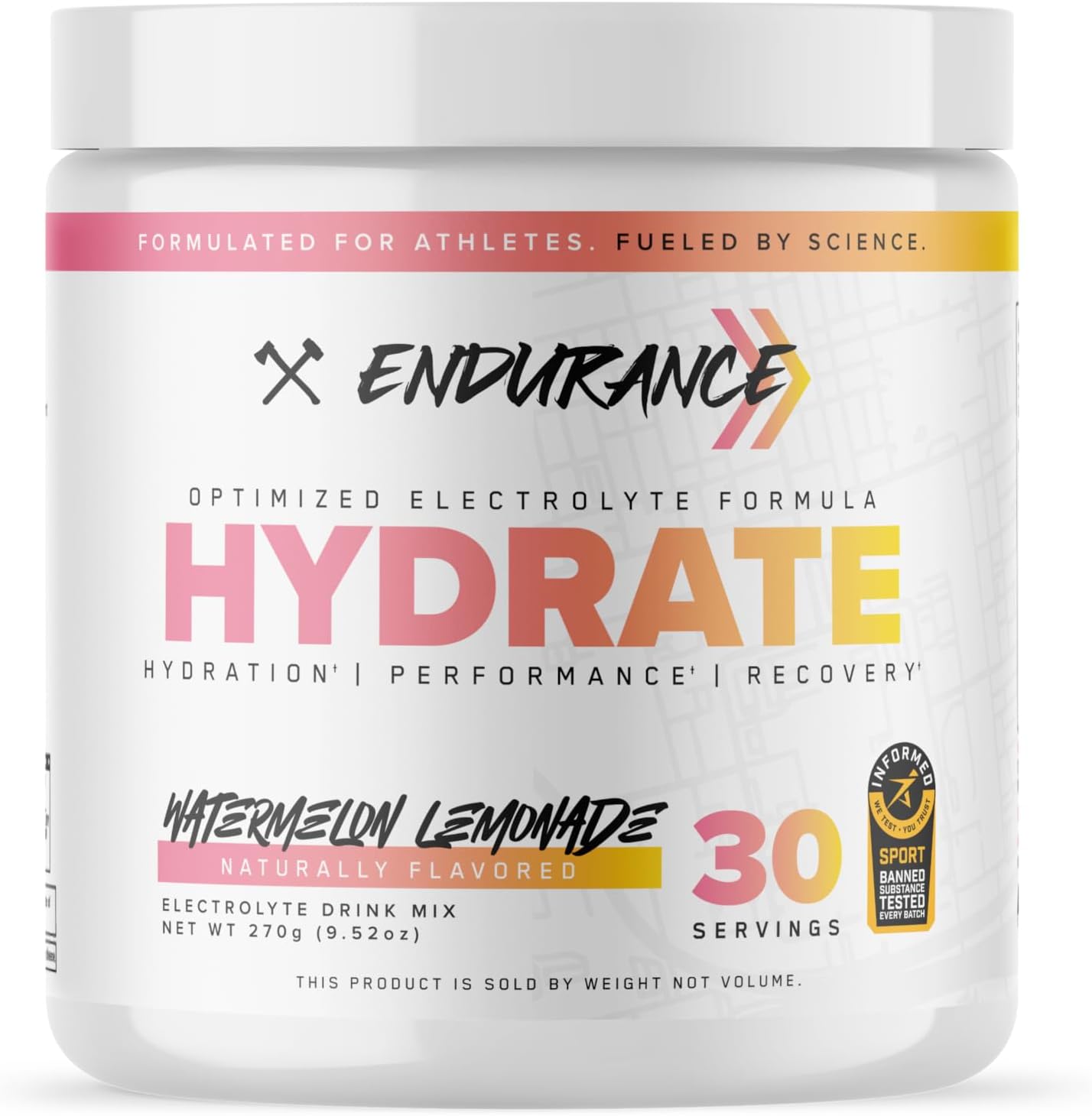 Axe & Sledge Endurance Hydrate Electrolyte Powder Sports Drink Mix for Athletes – Optimized Electrolyte Formula for Hydration, Performance & Recovery, Watermelon Lemonade Flavor, 30 Servings