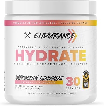 Axe & Sledge Endurance Hydrate Electrolyte Powder Sports Drink Mix for Athletes Optimized Electrolyte Formula for Hydration, Performance & Recovery, Watermelon Lemonade Flavor, 30 Servings