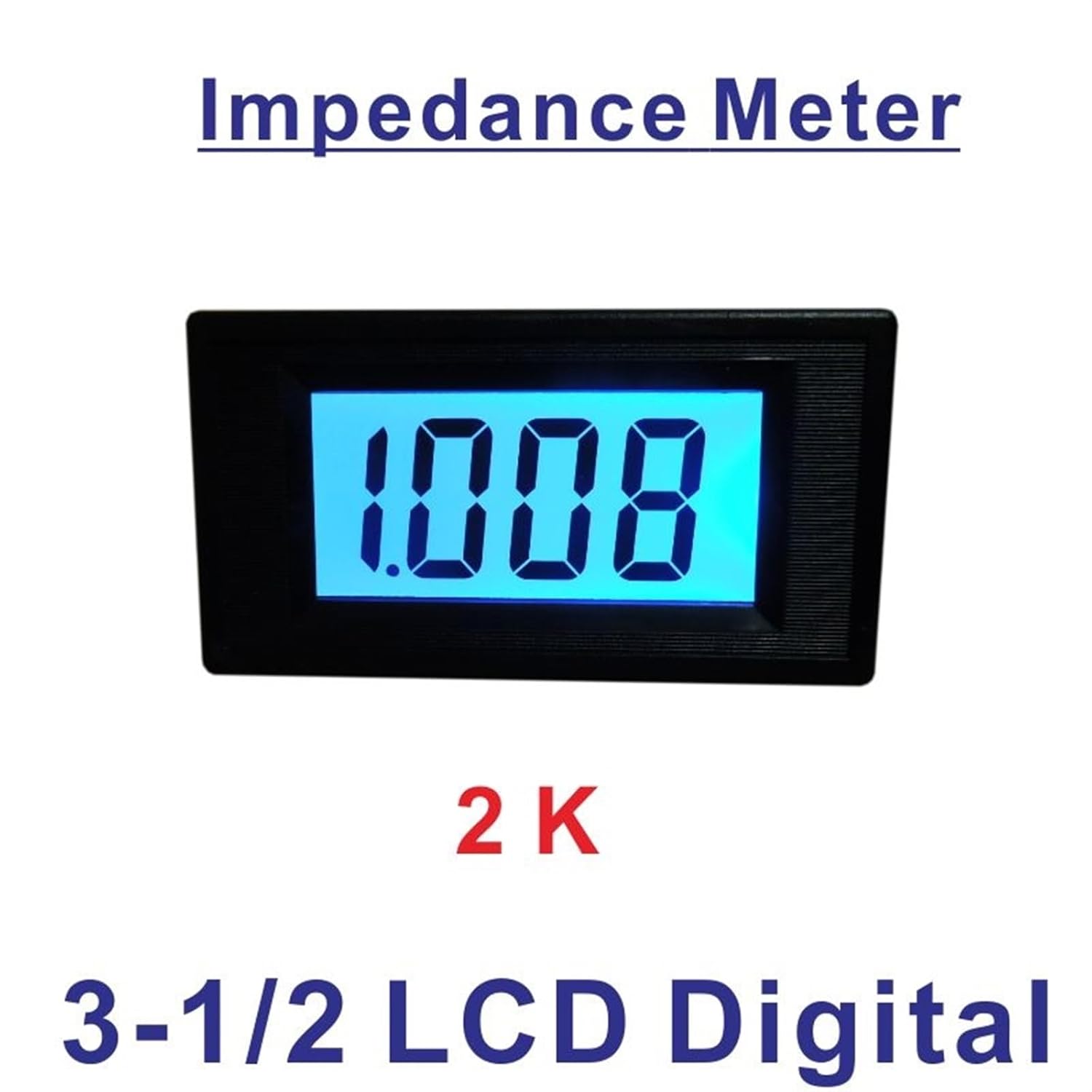 2K Resistance Meter LCD Digital Meter OHM Tester AC / DC8-12V Ohm 2KΩ Meter 3.5 Digital Resistor Tester Ohm Gauge Blue Backlight