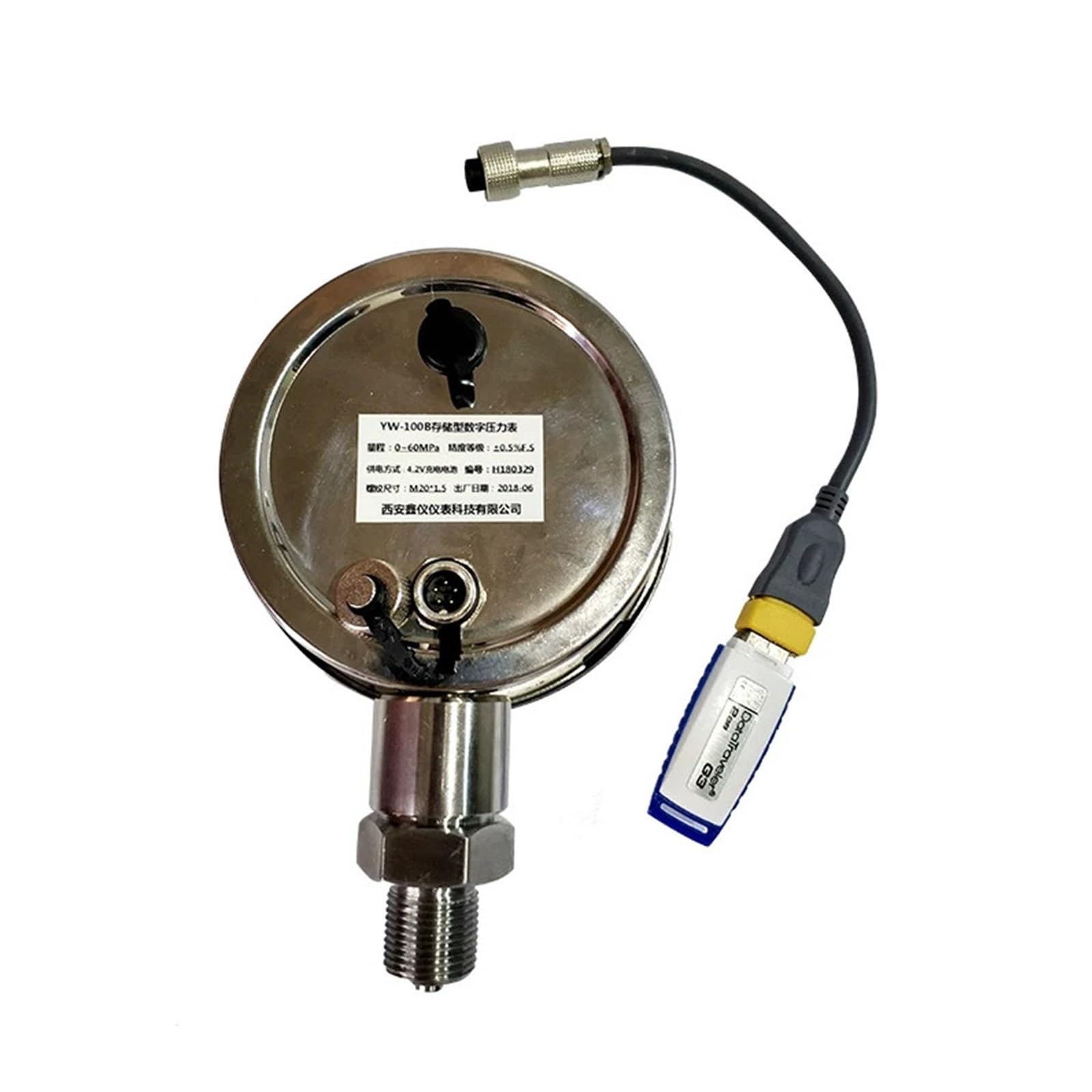 Cyfrowy manometr, Cyfrowy manometr YW-100C -0,1 MPa do 70 Funkcja przechowywania danych Zasilany akumulatorem Manometr o wysokiej precyzji(-0.1...0...100Mpa)