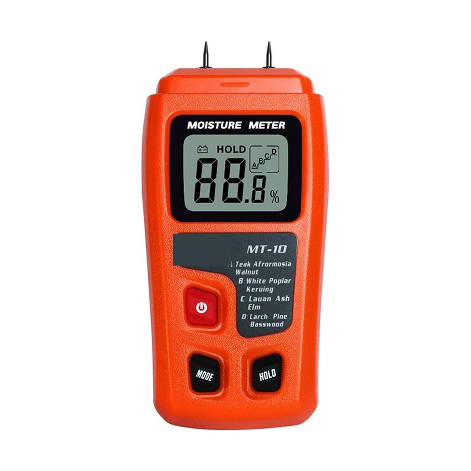 Misuratore di umidità, MT-10 EMT01 Misuratore di umidità del legno Tester Igrometro Rilevatore digitale della densità'albero Grigio(MT28 Inductive)
