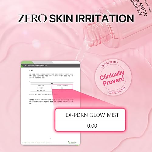Miniatura 6 de FROM ZERO EX-PDRN Glow Mist, spray de tóner, 3.38 onzas líquidas, piel de vidrio coreano, hidratación, brócoli PDRN, exosomas de Jinseng, colágeno