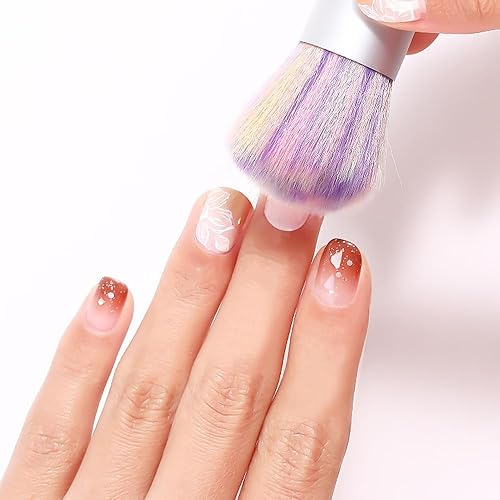 Miniatura 3 de Paquete de 4 cepillos de polvo para uñas acrílicas, cepillo suave para uñas Kabuki, removedor de polvo para uñas, cepillo limpiador de polvo para