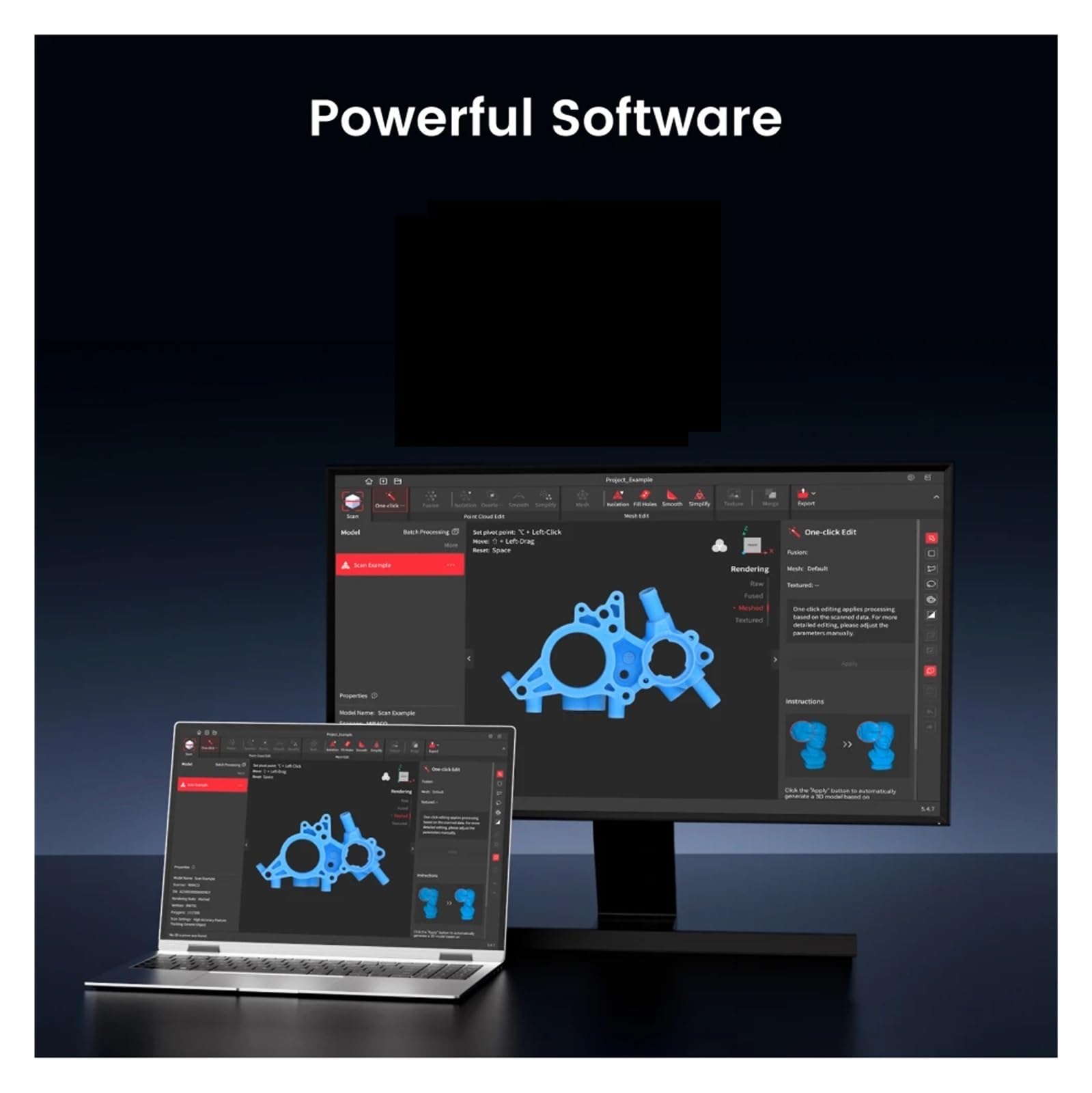3D Scanner For Measuring Blue Multiple-line CAD Designer 0.01mm High Precision Handheld Scan