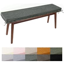 Indoor Outdoor Bench Cushion 32x16x3 Inch, Velvet Patio Bench Replacement Seat Cushion with Removable Cover Non-Slip Bottom and Ties, Bench Pad Cushions for Indoor Outdoor Furniture, Dark Grey