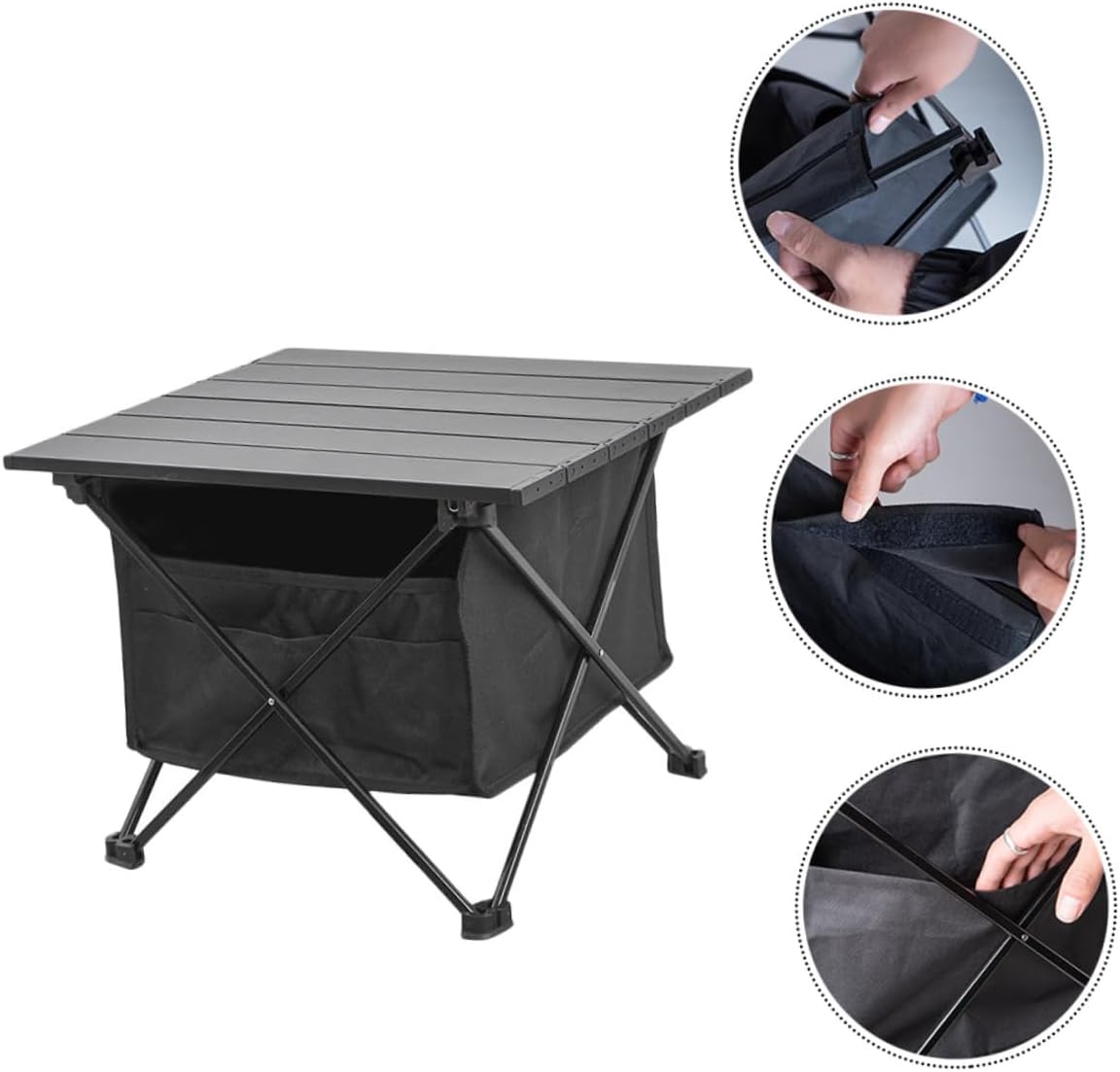 Portable Tailgating Table Storage Bag Compact Folding Barbecue Desk for Outdoor Camping Picnics BBQ Gatherings Easy Assembly Stable Design Slip Feet