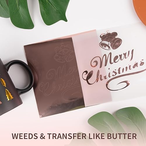 Miniatura 2 de HTVRONT Vinilo cromado oro rosa  Vinilo permanente de 12 pulgadas x 6 pies para Cricut  Espejo metálico oro rosa vinilo fácil de desmalezar y