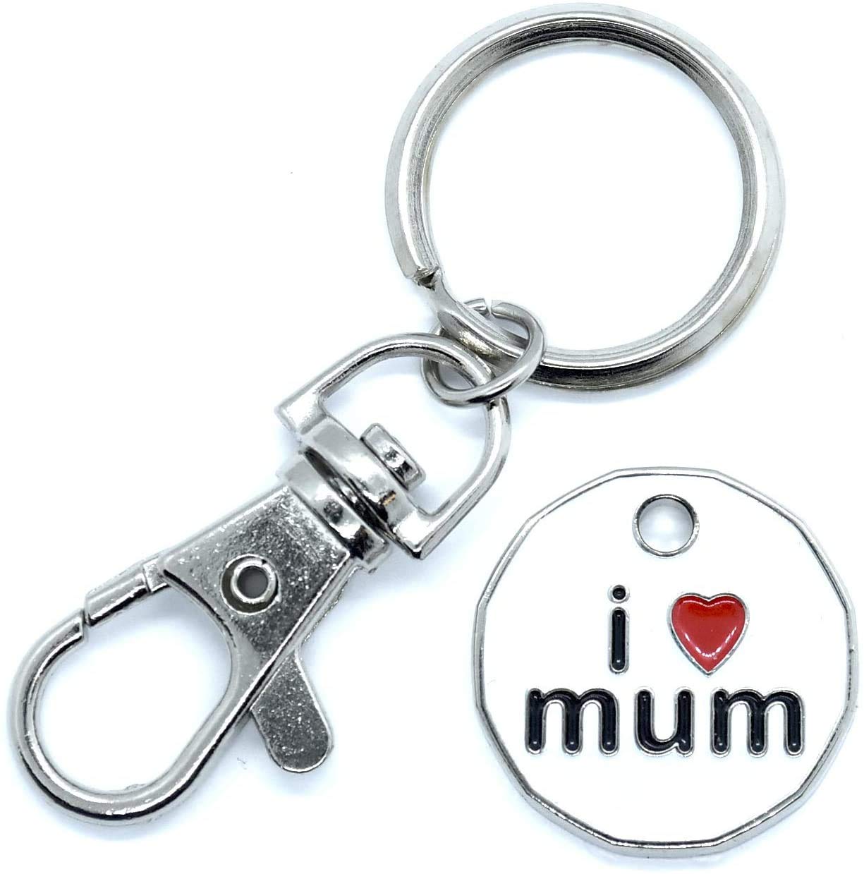 Harts 1 unit New Shape £1 coin Trolley Tokens Keyrings Supermarket Locker (I love Mum)