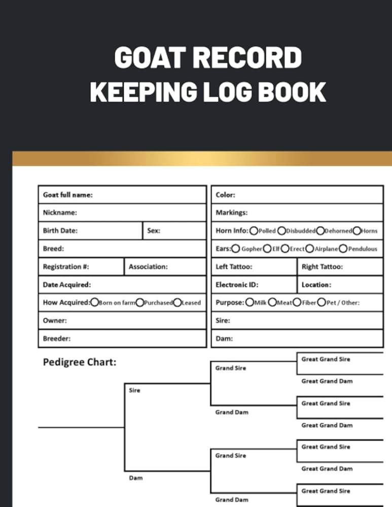Goat Record Keeping Book: Goat Log Book To Track Medical Health Records, Breeding, Buck Progeny, Kidding Journal Notebook. Farm Management Organizer & Planner, Sheep Record Logbook to Track Vital: Marlin Julian: 9798409204099: goat-record-keeping-book-goat-log-book-to-track-medical-health-records-breeding-buck-progeny-kidding-journal-notebook-farm-management-organizer-planner-sheep-record-logbook-to-track-vital-marlin-julian-9798409204099