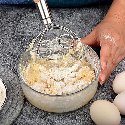 Image of BEYOND BASIC Multifunctional Effortless Stainless Steel Dough Mixer with Hanging Hole Durable Time-Saving Mixing Stick Baking Tools Egg Beater for Home Kitchen Baking Accessories 1 Pcs