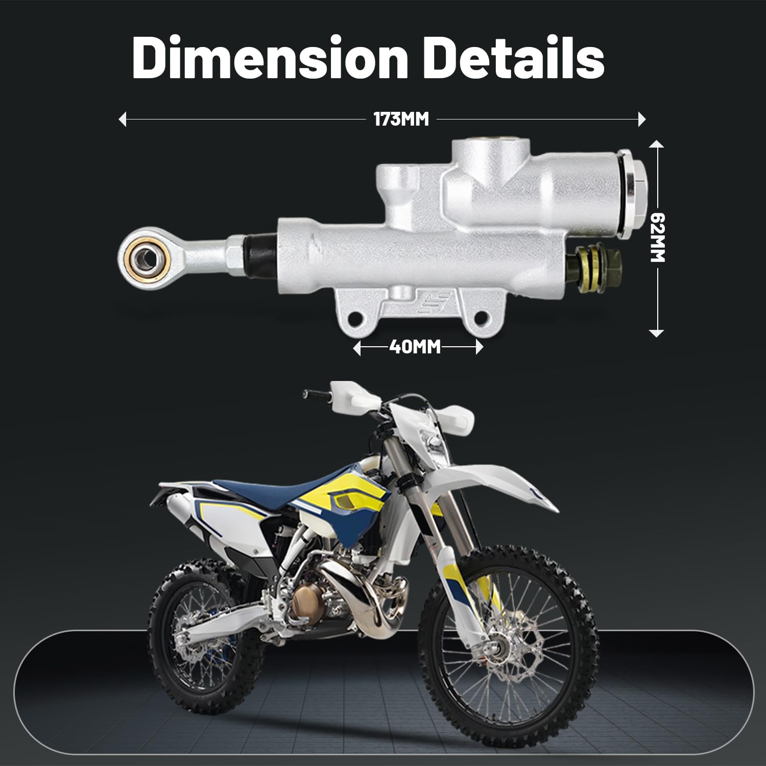 JFG RACING Pompa Freno Posteriore Moto,Pompa Freno per 125–530 SX SXF SMR EXC SXS EXCG XC XCF XCW XCFW 125–510 CR SM TE TC FC FE FX FS