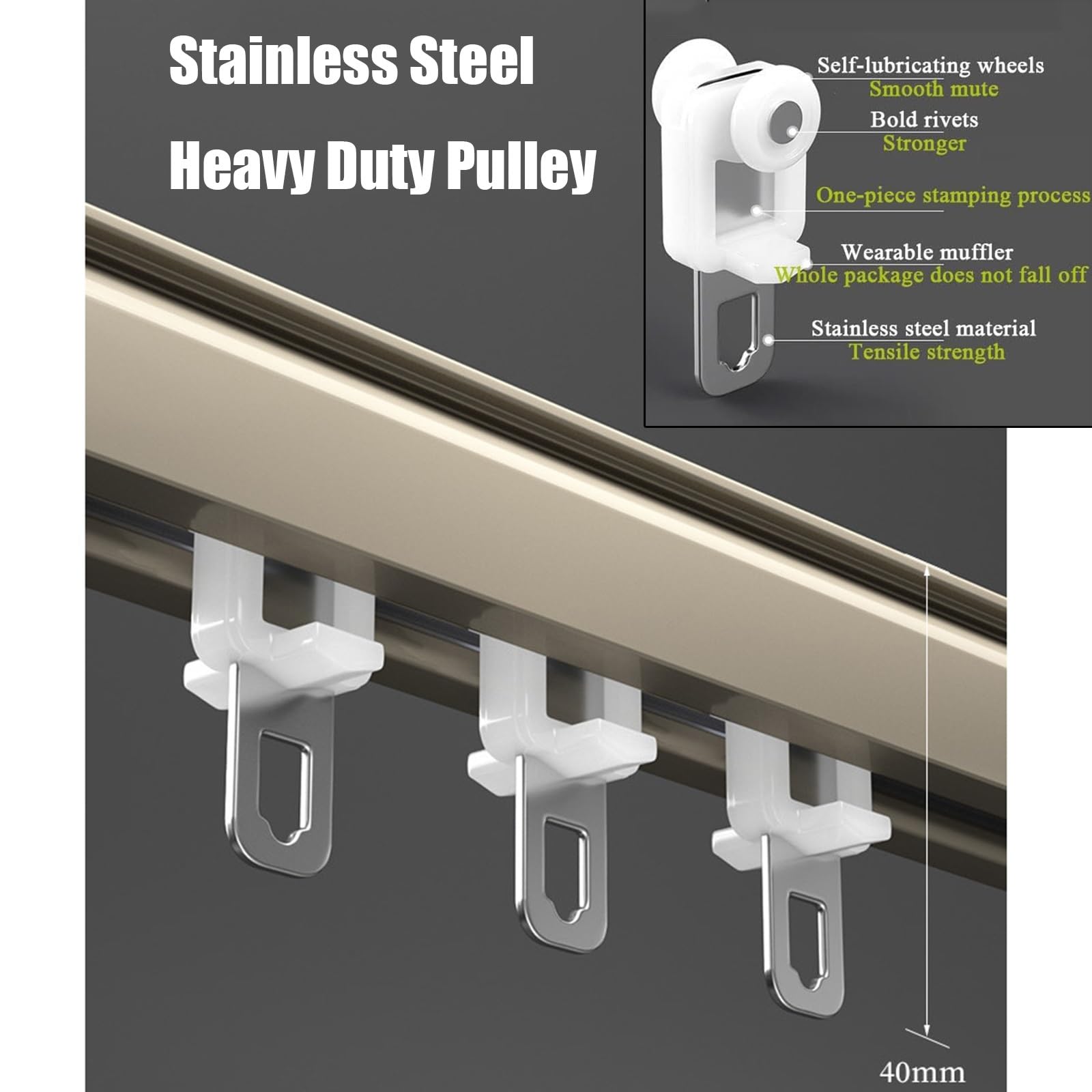 Binario per tende in alluminio, resistente, montaggio a soffitto o parete, divisorio per la privacy in soggiorno, camera da letto, tenda da doccia